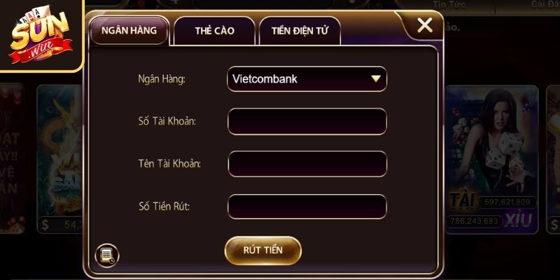 Nạp Rút Tiền sunwin86 2 Các bước nạp rút tiền Sunwin
