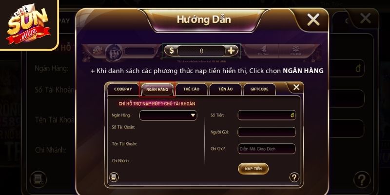 Nạp Rút Tiền sunwin86 3 Lưu ý khi nạp rút tiền Sunwin