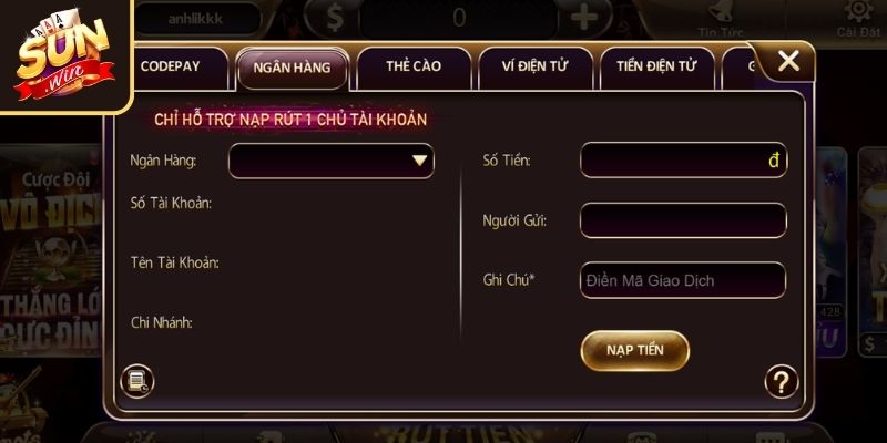 Nạp Rút Tiền sunwin86 1 Cách thức nạp rút tiền Sunwin nhanh chóng và đơn giản